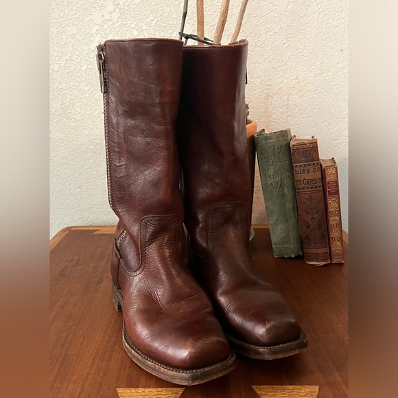 Frye Shoes - Frye Brown Leather Heeled Boots